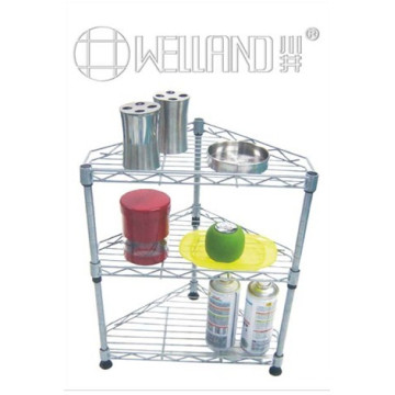 Novo DIY 3 Tiers Chrome Metal Corner Wire Rack